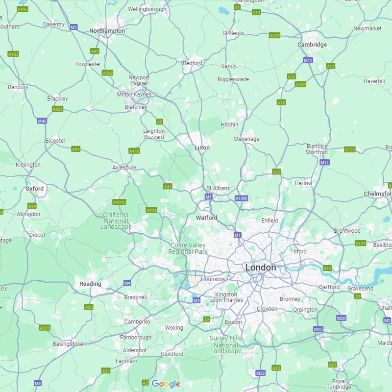 Map of London and the surrounding areas