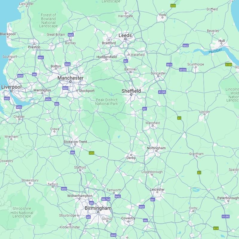 Map of parts of northern England