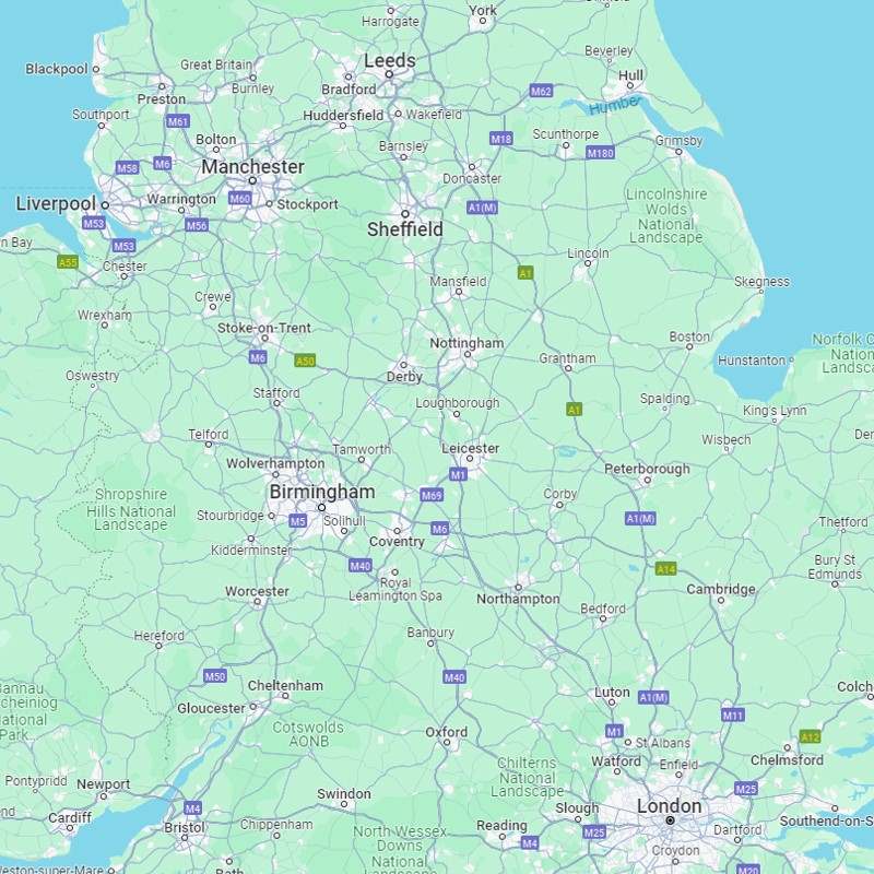 map of central England